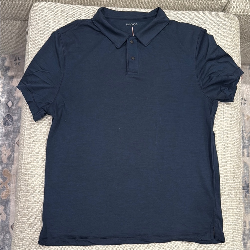 Men's Navy Polo merino Shirt (brand PROOF)